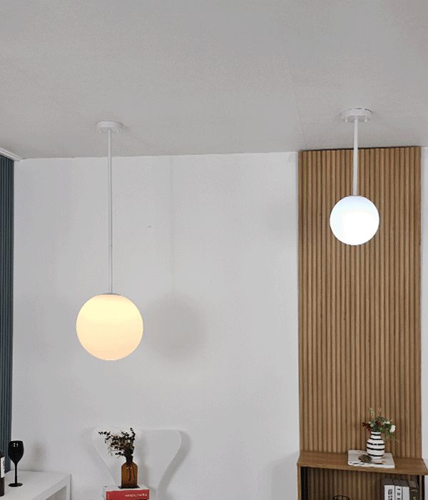 볼루 스틱 1등 펜던트조명 식탁등(밀크유리-150Ø,200Ø,250Ø,300Ø)